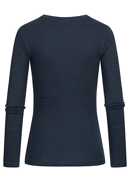 Aware By Vero Moda Damen NOOS Ribbed Longsleeve Navy Blau 4 Aware By Vero Moda Damen NOOS Ribbed Longsleeve Navy Blau – Bild 2