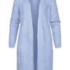 ONLY Damen NOOS Midi Strickcardigan Mit 2-Pockets Airy Hell Blau Melange -Vero Moda Verkaufsgeschäft 22080149