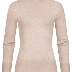 ONLY Damen NOOS Rollkragen Pullover Langarm Longsleeve Whitecap Grau Beige Melange