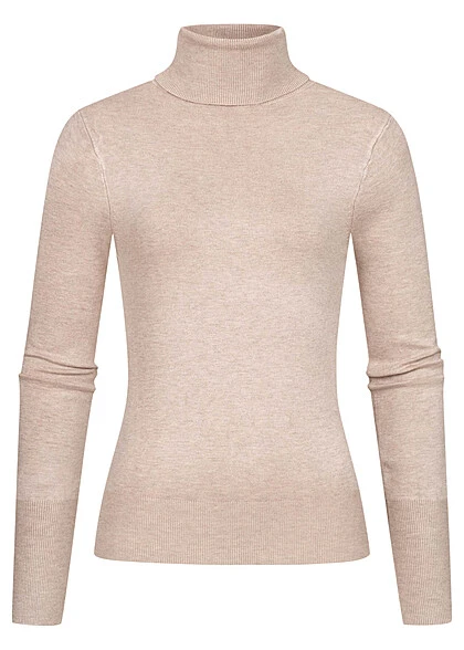 ONLY Damen NOOS Rollkragen Pullover Langarm Longsleeve Whitecap Grau Beige Melange 3 ONLY Damen NOOS Rollkragen Pullover Langarm Longsleeve Whitecap Grau Beige Melange