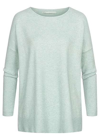ONLY Damen Strickpullover Langarm Sweater Mit Rundhals Blue Surf Türkis 3 ONLY Damen Strickpullover Langarm Sweater Mit Rundhals Blue Surf Türkis