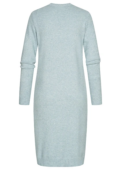 VILA Damen NOOS Longform Cardigan Offener Schnitt 2-Pockets Tourmaline Hell Blau 5 VILA Damen NOOS Longform Cardigan Offener Schnitt 2-Pockets Tourmaline Hell Blau – Bild 3