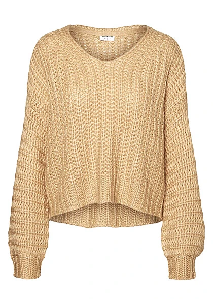 Noisy May Damen NOOS Sweater Pullover Mit Grobstrickmuster Irish Cream Beige 4 Noisy May Damen NOOS Sweater Pullover Mit Grobstrickmuster Irish Cream Beige – Bild 2