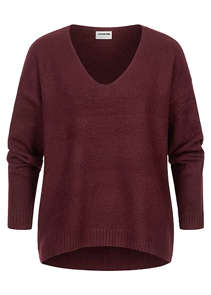 Noisy May Damen NOOS Sweater Vokuhila Pullover Rippbündchen Windsor Wine Bordeaux Rot 3 Noisy May Damen NOOS Sweater Vokuhila Pullover Rippbündchen Windsor Wine Bordeaux Rot