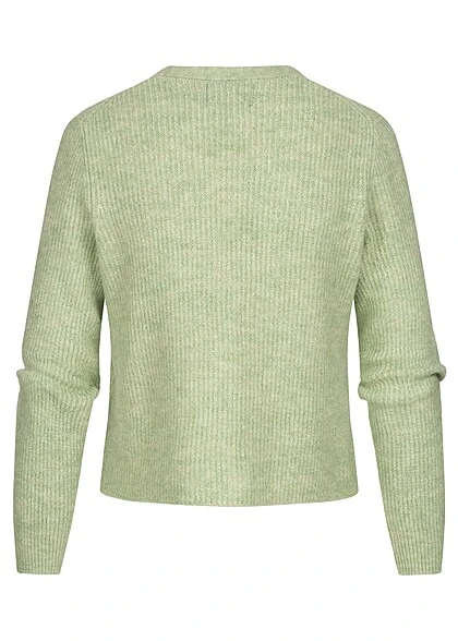 Pieces Damen NOOS Kurze V-Neck Strickjacke Cardigan Knopfleiste Swamp Hell Grün 4 Pieces Damen NOOS Kurze V-Neck Strickjacke Cardigan Knopfleiste Swamp Hell Grün – Bild 2