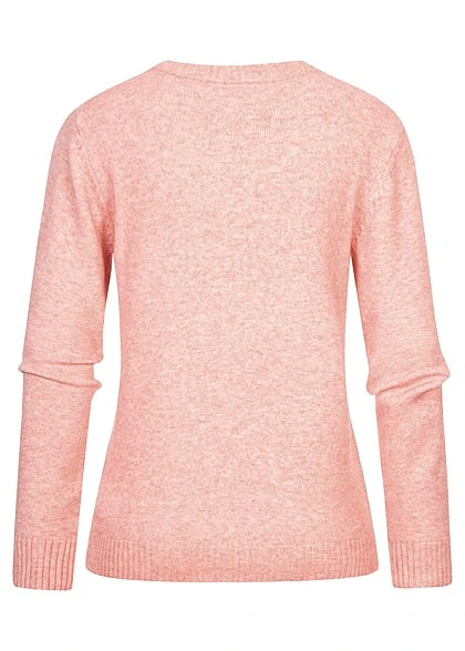 VILA Damen NOOS Weicher Strickpullover Sweater Mit Rippdetails Misty Rosa Melange 4 VILA Damen NOOS Weicher Strickpullover Sweater Mit Rippdetails Misty Rosa Melange – Bild 2