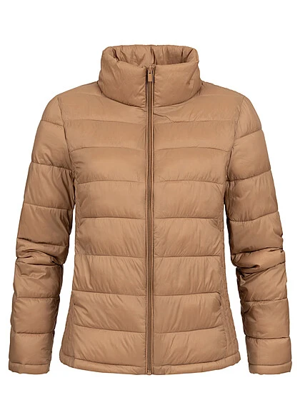 VILA Damen Steppjacke Mit 2 Taschen Und Stehkragen Toasted Coconut Braun 4 VILA Damen Steppjacke Mit 2 Taschen Und Stehkragen Toasted Coconut Braun – Bild 2