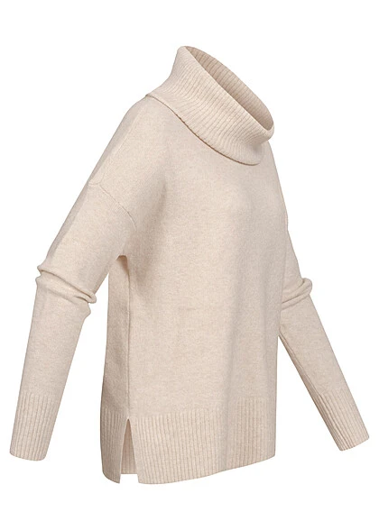 Vero Moda Damen NOOS Sweater Strickpullover Mit Rollkragen Birch Beige Melange 4 Vero Moda Damen NOOS Sweater Strickpullover Mit Rollkragen Birch Beige Melange – Bild 2