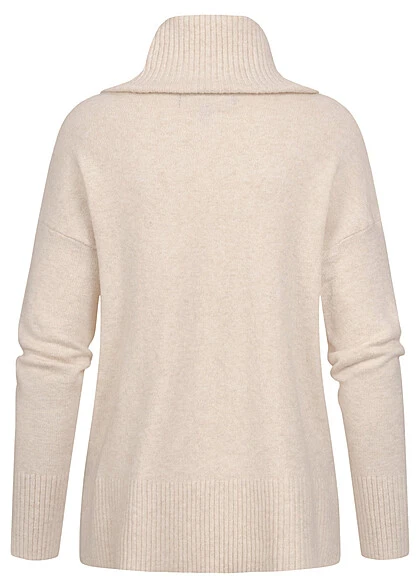 Vero Moda Damen NOOS Sweater Strickpullover Mit Rollkragen Birch Beige Melange 5 Vero Moda Damen NOOS Sweater Strickpullover Mit Rollkragen Birch Beige Melange – Bild 3