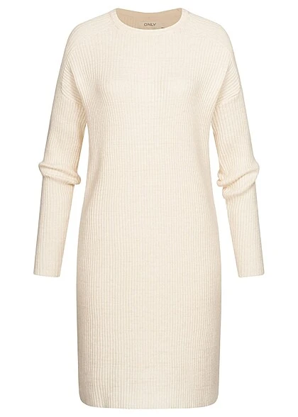 ONLY Damen Langarm Kleid Strickkleid Mit Strukturstoff Whitecap Gray Weiss 3 ONLY Damen Langarm Kleid Strickkleid Mit Strukturstoff Whitecap Gray Weiss