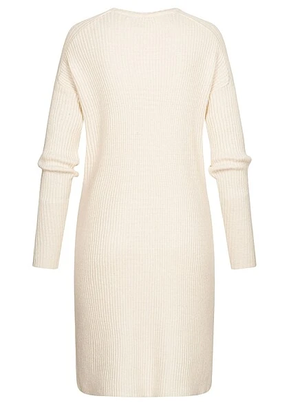 ONLY Damen Langarm Kleid Strickkleid Mit Strukturstoff Whitecap Gray Weiss 5 ONLY Damen Langarm Kleid Strickkleid Mit Strukturstoff Whitecap Gray Weiss – Bild 3