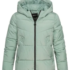 ONLY Damen Steppjacke Mit Kapuze Und 2-Pockets Blue Surf Türkis