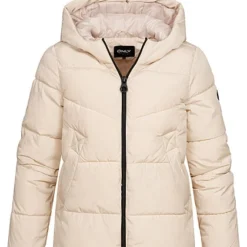 ONLY Damen Steppjacke Mit Kapuze Und 2-Pockets Pumice Stone Grau Beige