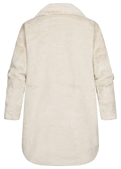 ONLY Damen Shacket Jacke Mit 2-Brusttaschen Teddyfell Pumice Stone Beige 5 ONLY Damen Shacket Jacke Mit 2-Brusttaschen Teddyfell Pumice Stone Beige – Bild 3
