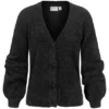 VILA Damen NOOS Cardigan Strickjacke Mit Knopfleiste Schwarz 1 VILA Damen NOOS Cardigan Strickjacke Mit Knopfleiste Schwarz -Vero Moda Verkaufsgeschäft 22090180