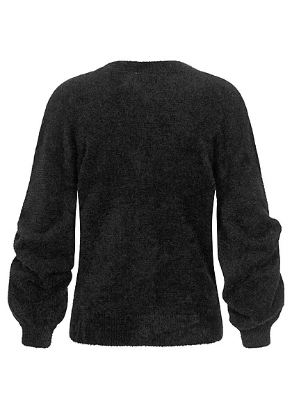 VILA Damen NOOS Cardigan Strickjacke Mit Knopfleiste Schwarz 4 VILA Damen NOOS Cardigan Strickjacke Mit Knopfleiste Schwarz – Bild 2