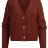 VILA Damen NOOS Cardigan Mit V-Neck Und Knopfleiste Fired Brick Dunkel Rot 1 VILA Damen NOOS Cardigan Mit V-Neck Und Knopfleiste Fired Brick Dunkel Rot -Vero Moda Verkaufsgeschäft 22090210