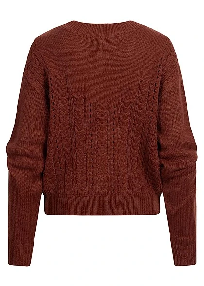 VILA Damen NOOS Cardigan Mit V-Neck Und Knopfleiste Fired Brick Dunkel Rot 4 VILA Damen NOOS Cardigan Mit V-Neck Und Knopfleiste Fired Brick Dunkel Rot – Bild 2