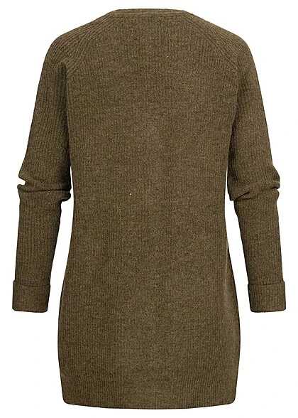 Pieces Damen NOOS Cardigan Offener Schnitt Strickjacke 2-Pockets Dark Olive Grün 5 Pieces Damen NOOS Cardigan Offener Schnitt Strickjacke 2-Pockets Dark Olive Grün – Bild 3