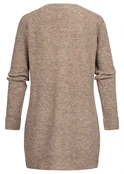 Pieces Damen NOOS Cardigan Offener Schnitt Strickjacke 2-Pockets Fossil Braun 5 Pieces Damen NOOS Cardigan Offener Schnitt Strickjacke 2-Pockets Fossil Braun – Bild 3