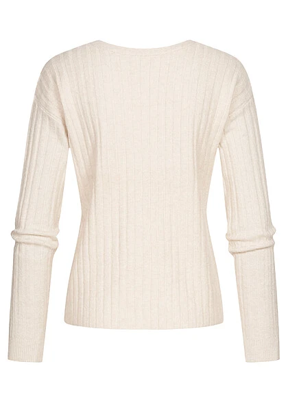 Pieces Damen NOOS Sweater Strickpullover Mit V-Neck Strukturstoff Whitecap Grau 4 Pieces Damen NOOS Sweater Strickpullover Mit V-Neck Strukturstoff Whitecap Grau – Bild 2