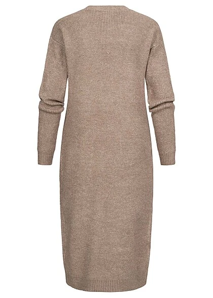 Pieces Damen NOOS Longform Cardigan Strickjacke Langarm 2-Pockets Fossil Braun 5 Pieces Damen NOOS Longform Cardigan Strickjacke Langarm 2-Pockets Fossil Braun – Bild 3