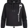Champion Damen Hoodie Mit Kapuze Logo Print Seitl. & Tunnelzug Am Saum Schwarz 1 Champion Damen Hoodie Mit Kapuze Logo Print Seitl. & Tunnelzug Am Saum Schwarz -Vero Moda Verkaufsgeschäft 22090365