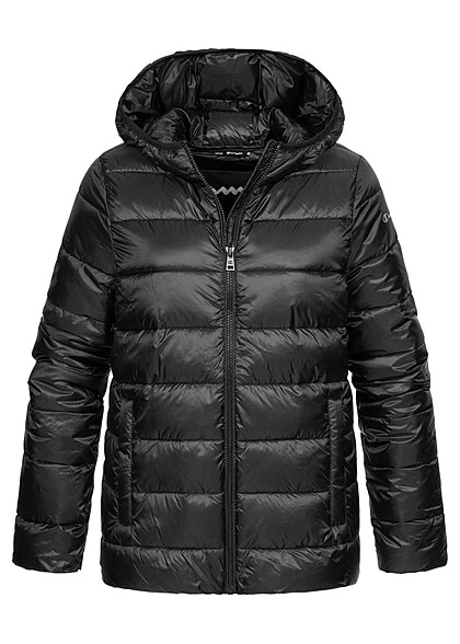 Champion Damen Steppjacke Mit Kapuze Und 2-Zip-Pockets Schwarz 3 Champion Damen Steppjacke Mit Kapuze Und 2-Zip-Pockets Schwarz