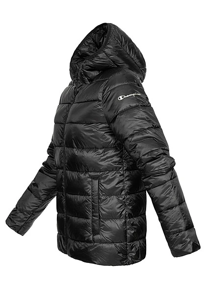 Champion Damen Steppjacke Mit Kapuze Und 2-Zip-Pockets Schwarz 5 Champion Damen Steppjacke Mit Kapuze Und 2-Zip-Pockets Schwarz – Bild 3