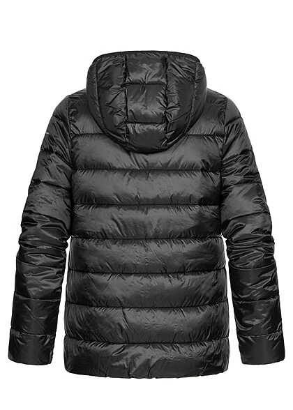 Champion Damen Steppjacke Mit Kapuze Und 2-Zip-Pockets Schwarz 6 Champion Damen Steppjacke Mit Kapuze Und 2-Zip-Pockets Schwarz – Bild 4