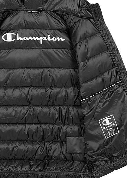 Champion Damen Steppjacke Mit Kapuze Und 2-Zip-Pockets Schwarz 7 Champion Damen Steppjacke Mit Kapuze Und 2-Zip-Pockets Schwarz – Bild 5