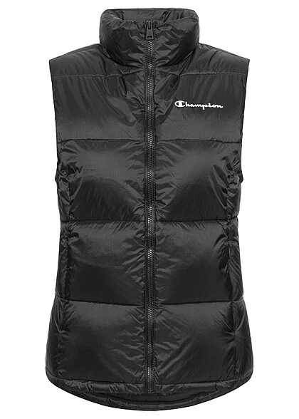 Champion Damen Steppweste Mit Zipper Und Logo Print Schwarz Weiss 4 Champion Damen Steppweste Mit Zipper Und Logo Print Schwarz Weiss – Bild 2