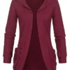 Cloud5ive Damen Leichter Struktur Cardigan Mit Kapuze & 2-Pockets Bordeaux Rot 1 Cloud5ive Damen Leichter Struktur Cardigan Mit Kapuze & 2-Pockets Bordeaux Rot -Vero Moda Verkaufsgeschäft 22096334