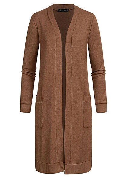 Cloud5ive Damen Longform Viskose Cardigan Mit 2 Seitl. Taschen Camel Braun 3 Cloud5ive Damen Longform Viskose Cardigan Mit 2 Seitl. Taschen Camel Braun
