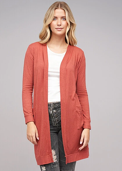 Cloud5ive Damen Longform Viskose Cardigan Mit 2 Seitl. Taschen Rose Braun 3 Cloud5ive Damen Longform Viskose Cardigan Mit 2 Seitl. Taschen Rose Braun