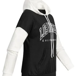 Cloud5ive Damen 2-Tone Hoodie Mit Kapuze & LA Print & Kängurutasche Schwarz Weiss 6 Cloud5ive Damen 2-Tone Hoodie Mit Kapuze & LA Print & Kängurutasche Schwarz Weiss -Vero Moda Verkaufsgeschäft 22096355 1