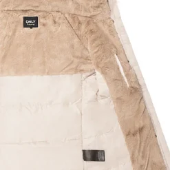 ONLY Damen Parka Mantel Jacke Mit Kunstfellkapuze Und 2-Pockets Pumice Stone Beige 11 ONLY Damen Parka Mantel Jacke Mit Kunstfellkapuze Und 2-Pockets Pumice Stone Beige -Vero Moda Verkaufsgeschäft 22100044 4