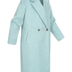 VILA Damen Longform Mantel Jacke 2-Pockets Knopfleiste Tourmaline Blau 6 VILA Damen Longform Mantel Jacke 2-Pockets Knopfleiste Tourmaline Blau -Vero Moda Verkaufsgeschäft 22100167 1