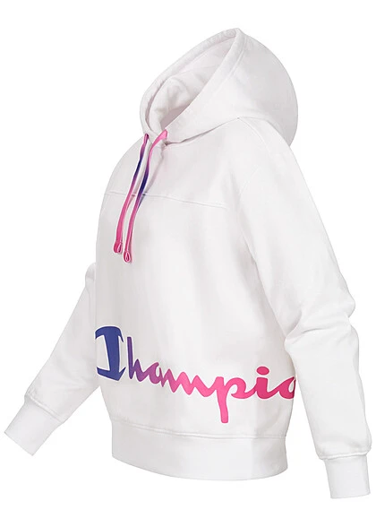 Champion Damen Hoodie Mit Multicolor Logo Print Weiss 4 Champion Damen Hoodie Mit Multicolor Logo Print Weiss – Bild 2