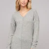 Cloud5ive Damen Oversized Sweater V-Neck Pullover Grau Melange -Vero Moda Verkaufsgeschäft 22106395