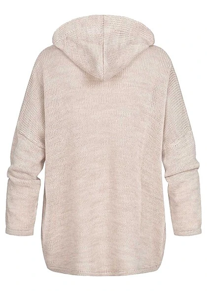 Cloud5ive Damen Oversized Hoodie Mit V-Neck Beige 5 Cloud5ive Damen Oversized Hoodie Mit V-Neck Beige – Bild 3