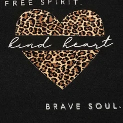 Cloud5ive Damen Sweater Pullover Mit Herz Leo Print Schwarz Beige -Vero Moda Verkaufsgeschäft 22106507 3