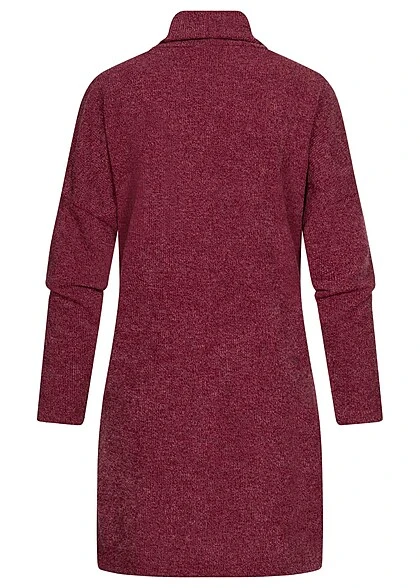 Cloud5ive Damen Longform Sweater Pullover Mit Rollkragen Bordeaux Rot 5 Cloud5ive Damen Longform Sweater Pullover Mit Rollkragen Bordeaux Rot – Bild 3