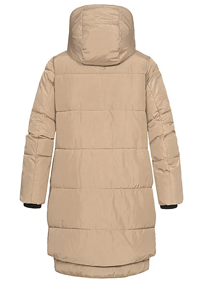 ONLY Damen Langer Winter Puffermantel Steppjacke Kapuze 4-Pockets Crockery Grau Braun 6 ONLY Damen Langer Winter Puffermantel Steppjacke Kapuze 4-Pockets Crockery Grau Braun – Bild 4