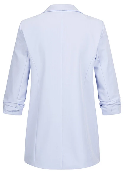 Pieces Damen NOOS 3/4 Arm Blazer Mit Raffung Am Ärmel Offener Schnitt Kentucky Blau 5 Pieces Damen NOOS 3/4 Arm Blazer Mit Raffung Am Ärmel Offener Schnitt Kentucky Blau – Bild 3