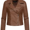 Vero Moda Damen NOOS Jacke Kunstleder Mit Zipper Asym. 2-Pockets Cognac Braun -Vero Moda Verkaufsgeschäft 22120029