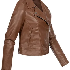 Vero Moda Damen NOOS Jacke Kunstleder Mit Zipper Asym. 2-Pockets Cognac Braun -Vero Moda Verkaufsgeschäft 22120029 2