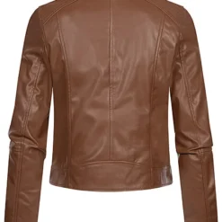 Vero Moda Damen NOOS Jacke Kunstleder Mit Zipper Asym. 2-Pockets Cognac Braun -Vero Moda Verkaufsgeschäft 22120029 3