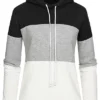 Cloud5ive Damen Colorblock Hoodie Schwarz Grau Weiss -Vero Moda Verkaufsgeschäft 22126564