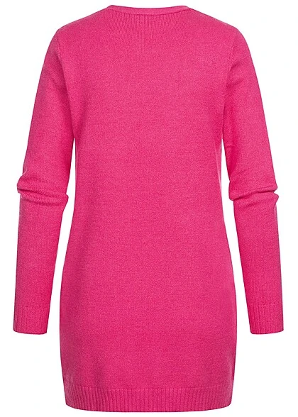 VILA Damen NOOS Midi Cardigan Offener Schnitt 2-Pockets Yarrow Pink 5 VILA Damen NOOS Midi Cardigan Offener Schnitt 2-Pockets Yarrow Pink – Bild 3